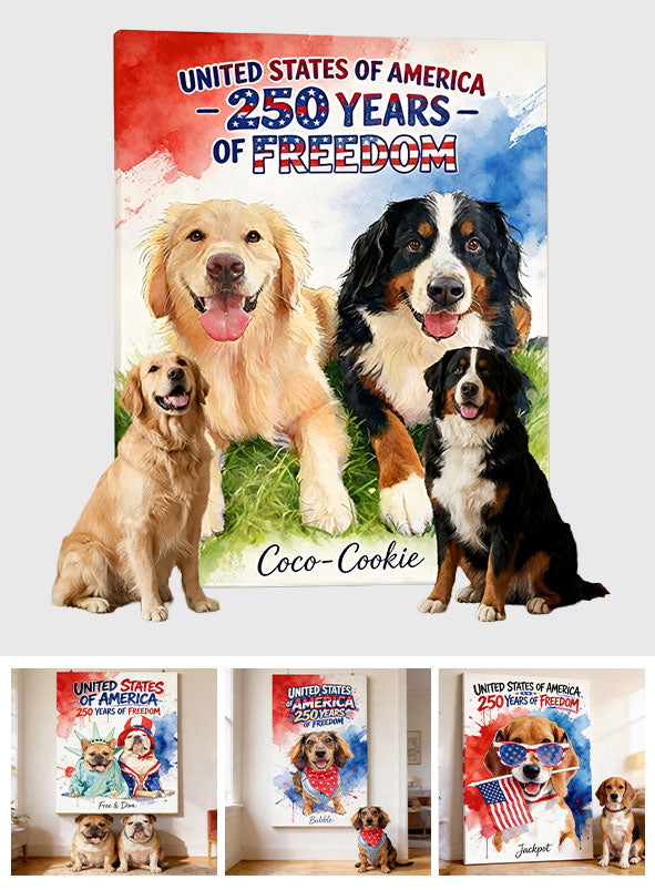 250th Anniversary With Pets - Personalized Dog Canvas And Poster