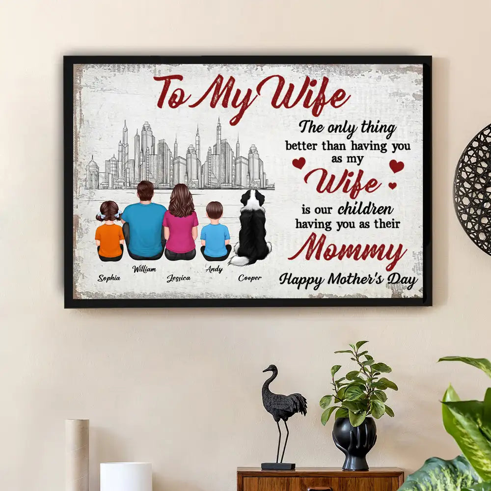 To My Wife - 'Love That Holds Us Together' Personalized Family Poster – Perfect Mother’s Day Gift for Wife or Mom