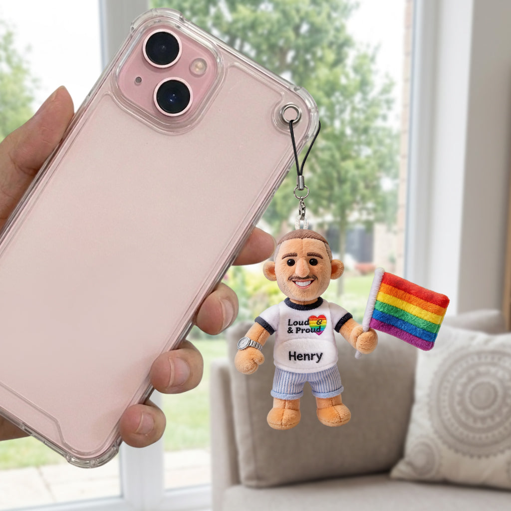 Custom Any Photo Love Is Love - Personalized LGBT Support Plush Keychain