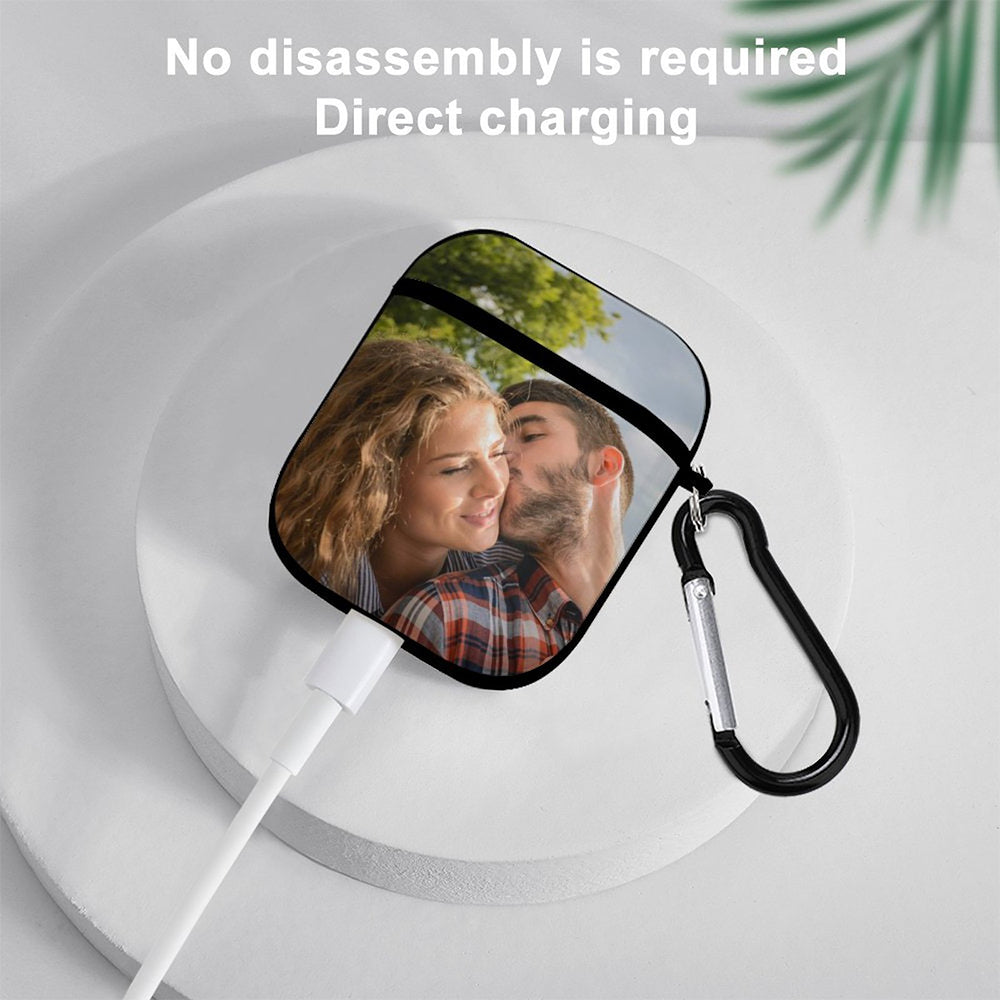 Custom Photo - Personalized Airpods 1/2 Case Cover With Keychain