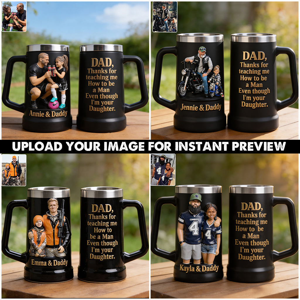 How To Be A Man - Personalized Father Beer Stein