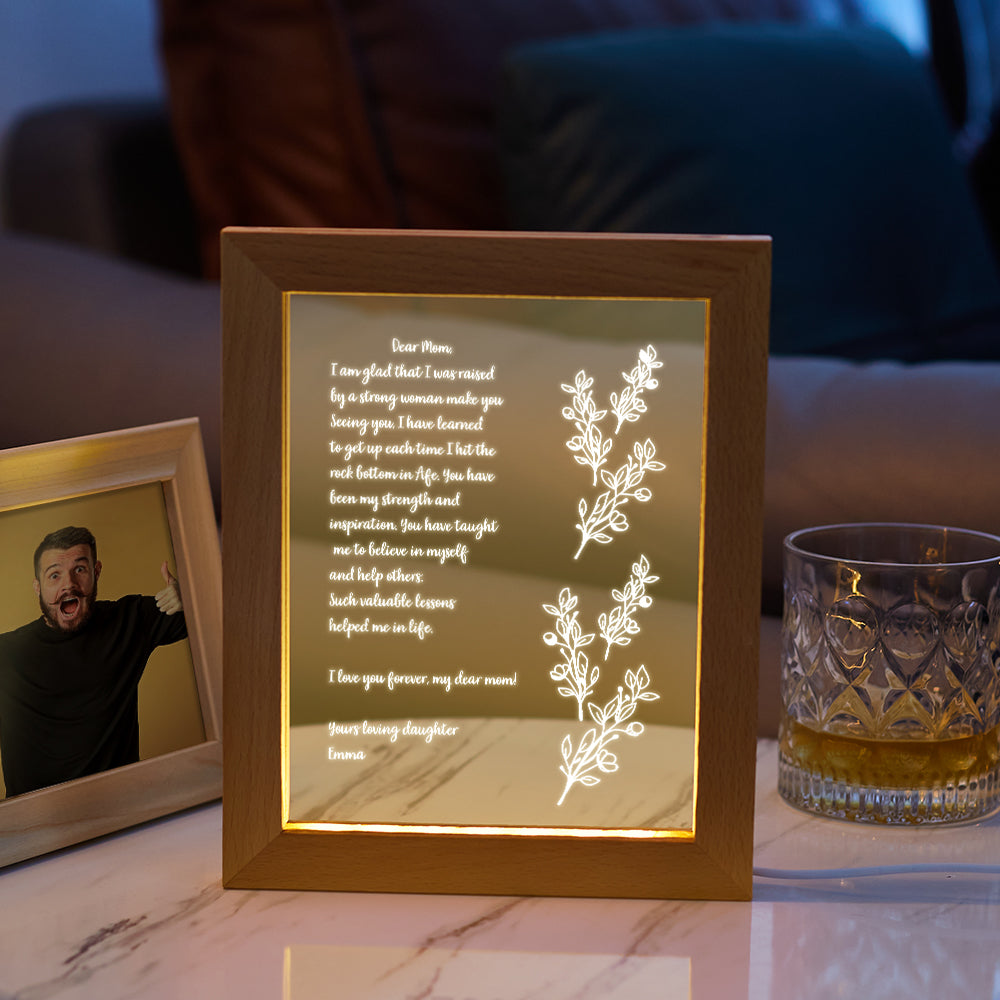Dear Mom Hand-Written Letter - Personalized Mother Hand-Written Letter Lamp