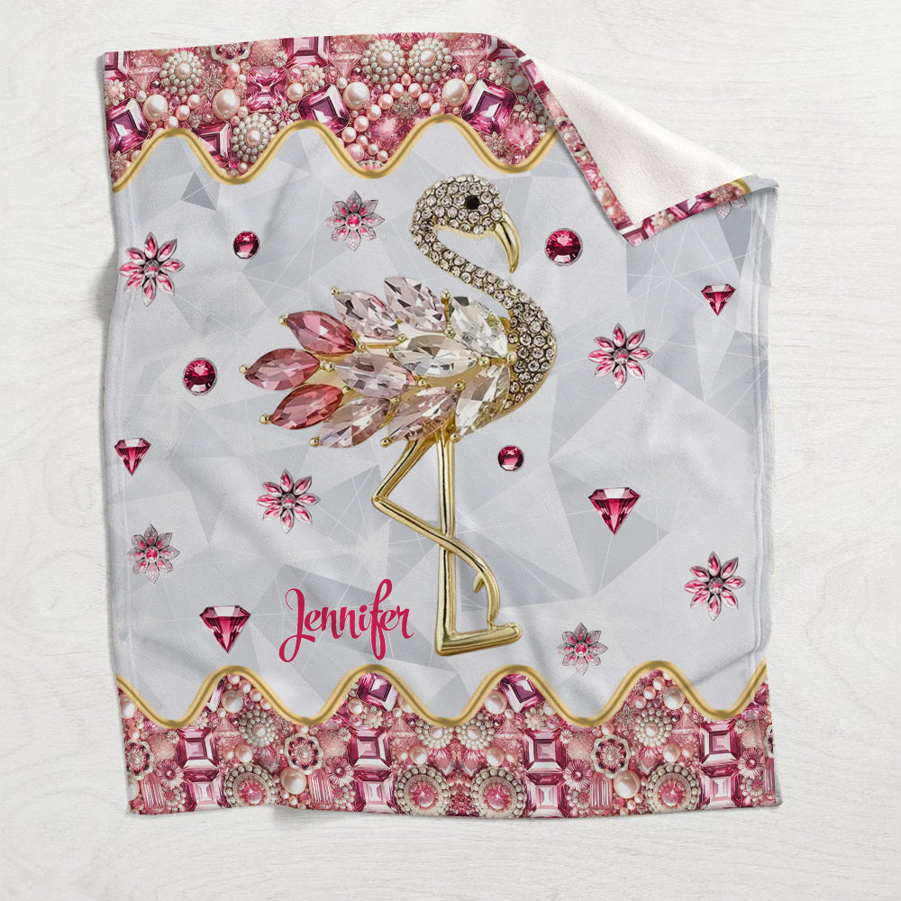 Just A Girl Who Loves Flamingos - Personalized Flamingo Blanket