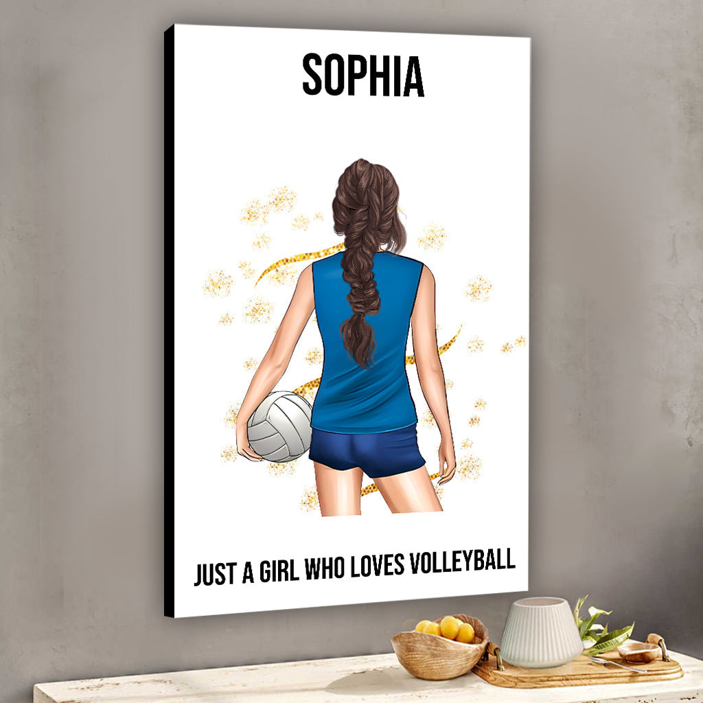 Just A Girl Who Loves Volleyball - Personalized Volleyball Canvas And Poster