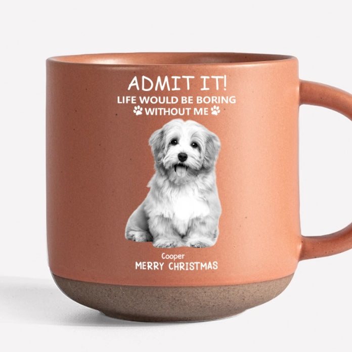 Personalized Christmas Pottery Cup - Funny Pet - Themed Gift Cup