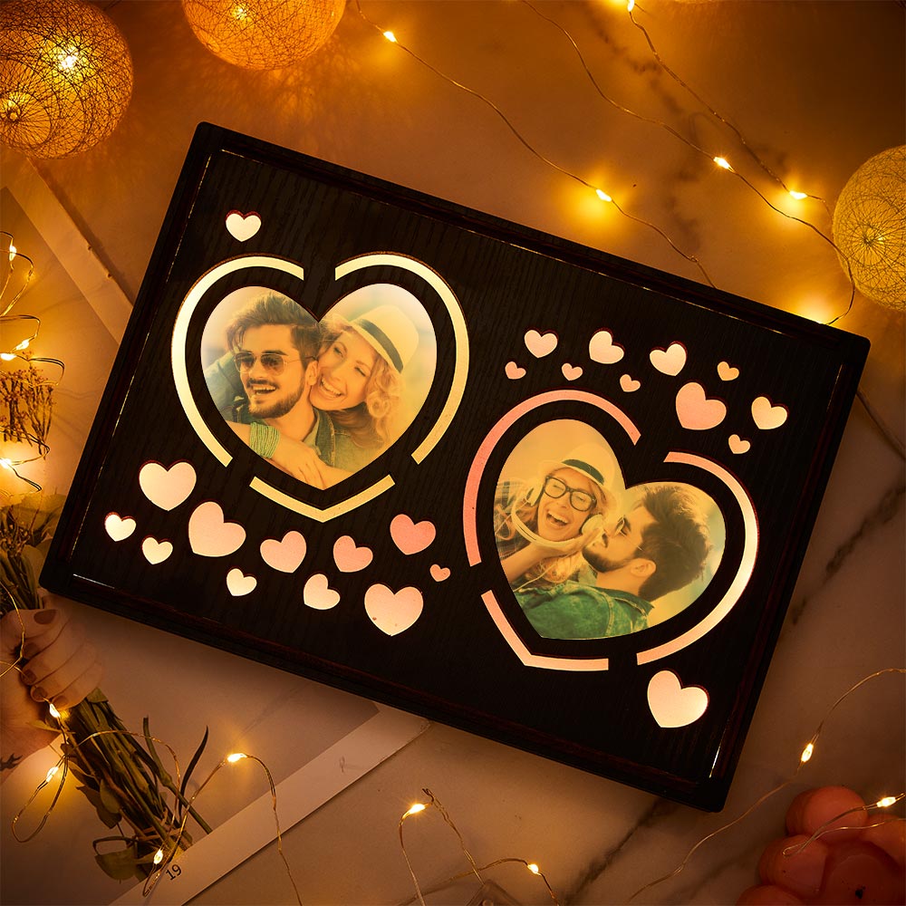 Custom Heart Photo Heart Photo Lamp - gift for boyfriend, girlfriend - Personalized Lamp