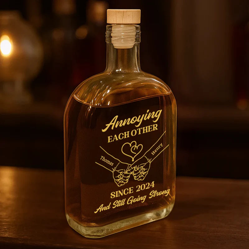 Personalized Glass Spirits Decanter for Couples – Funny 'Annoying Each Other' Design, Romantic Keepsake & Unique Gift