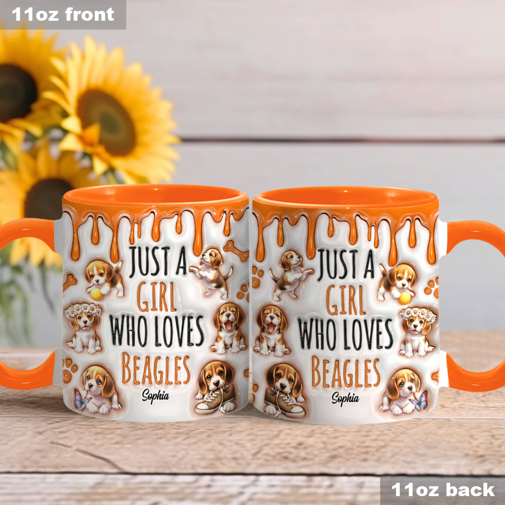 Just A Girl Who Loves Beagles - Personalized Dog Accent Mug