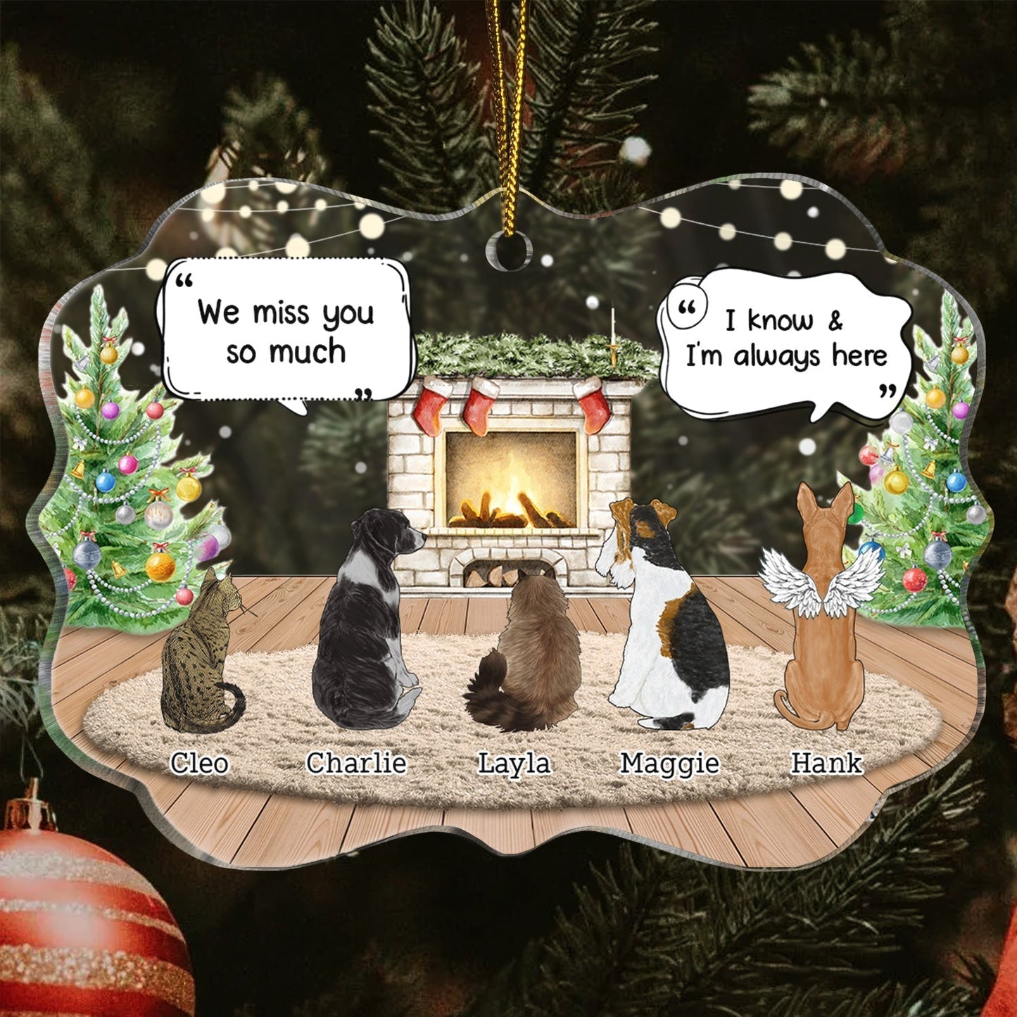 Pet Memory Acrylic Ornament – Heavenly Pets Theme, Perfect Memorial for Beloved Pets
