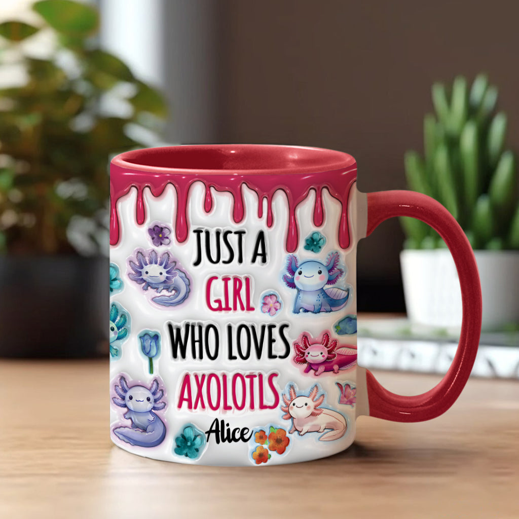 Just A Girl Who Loves Axolotls - Personalized Axolotl Accent Mug