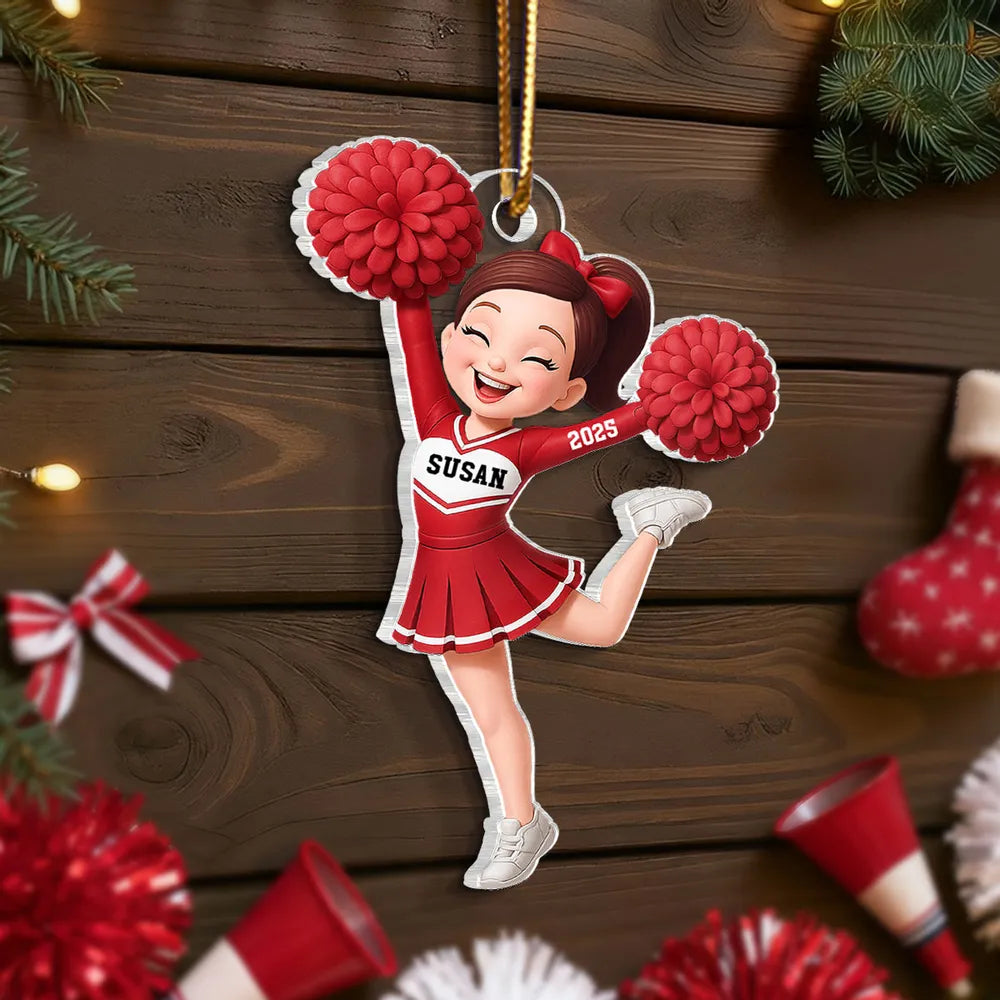 Acrylic Cheerleader Ornament - Personalized Gift