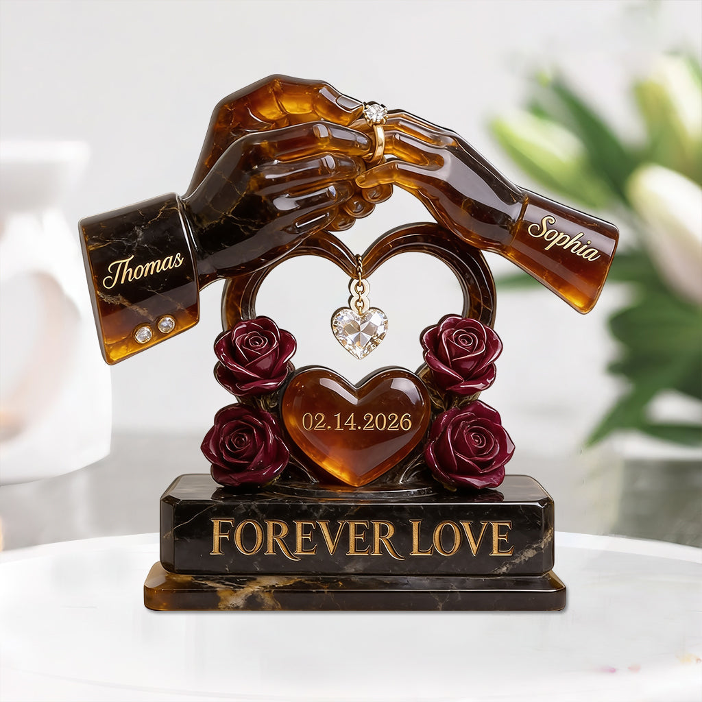 Forever Love - Personalized Couple Custom Shaped Acrylic Plaque