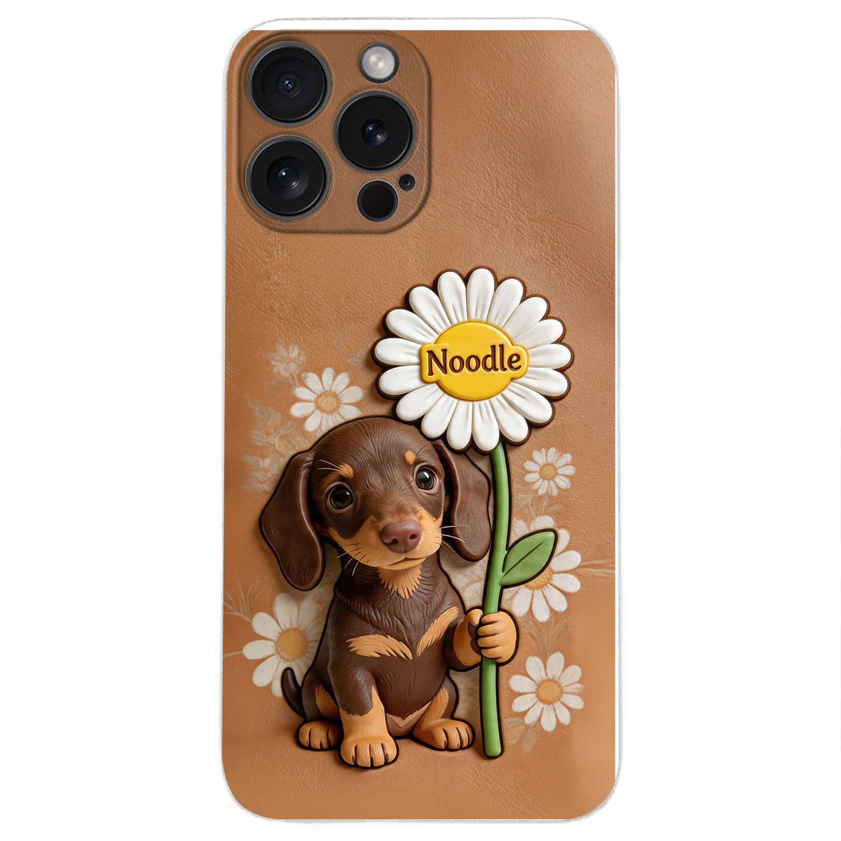 Custom Any Photo - Personalized Dog 3D Embossed Leather Phone Case