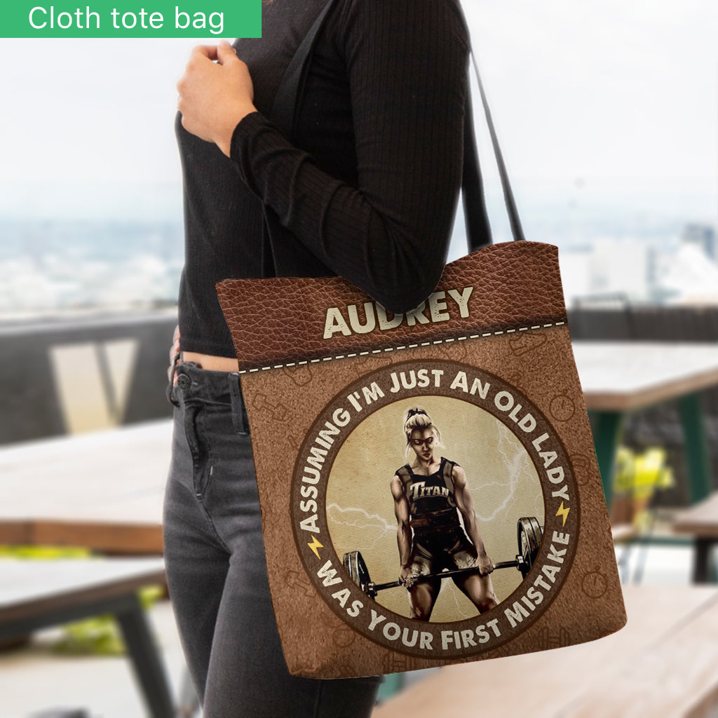 Assuming I’m Just An Old Lady - Personalized Fitness Tote Bag