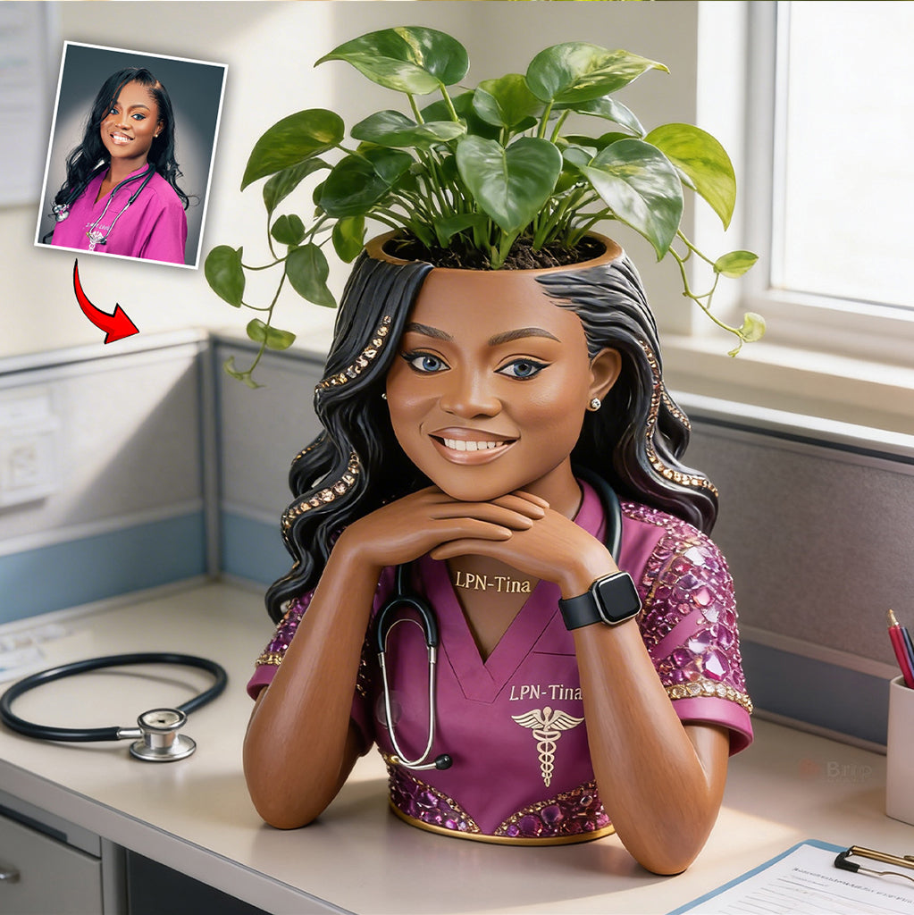 Custom Any Photo Gift For Nurse/Healthcare Worker - Personalized Nurse Acrylic Pot