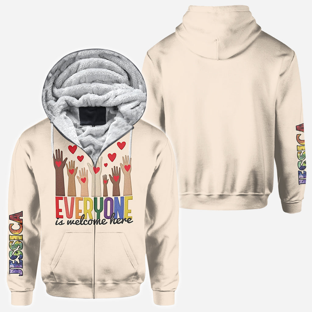 Everyone is Welcome Here - Personalized Teacher All Over Shirt