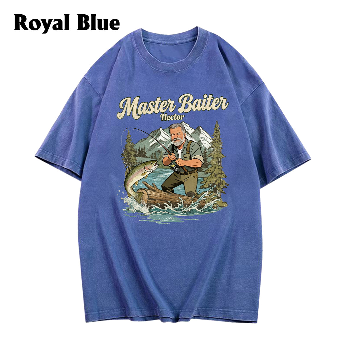 Custom Fishing Shirt For Dad/ Husband/ Son... - Personalized Fishing Washed T-Shirt