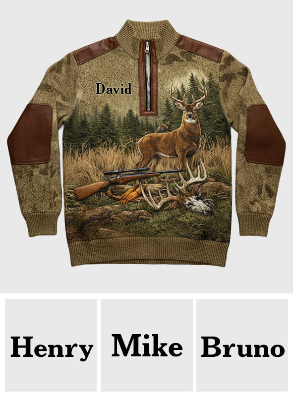 Hunting For Life - Personalized Hunting Men Zip-Up Sweatshirt