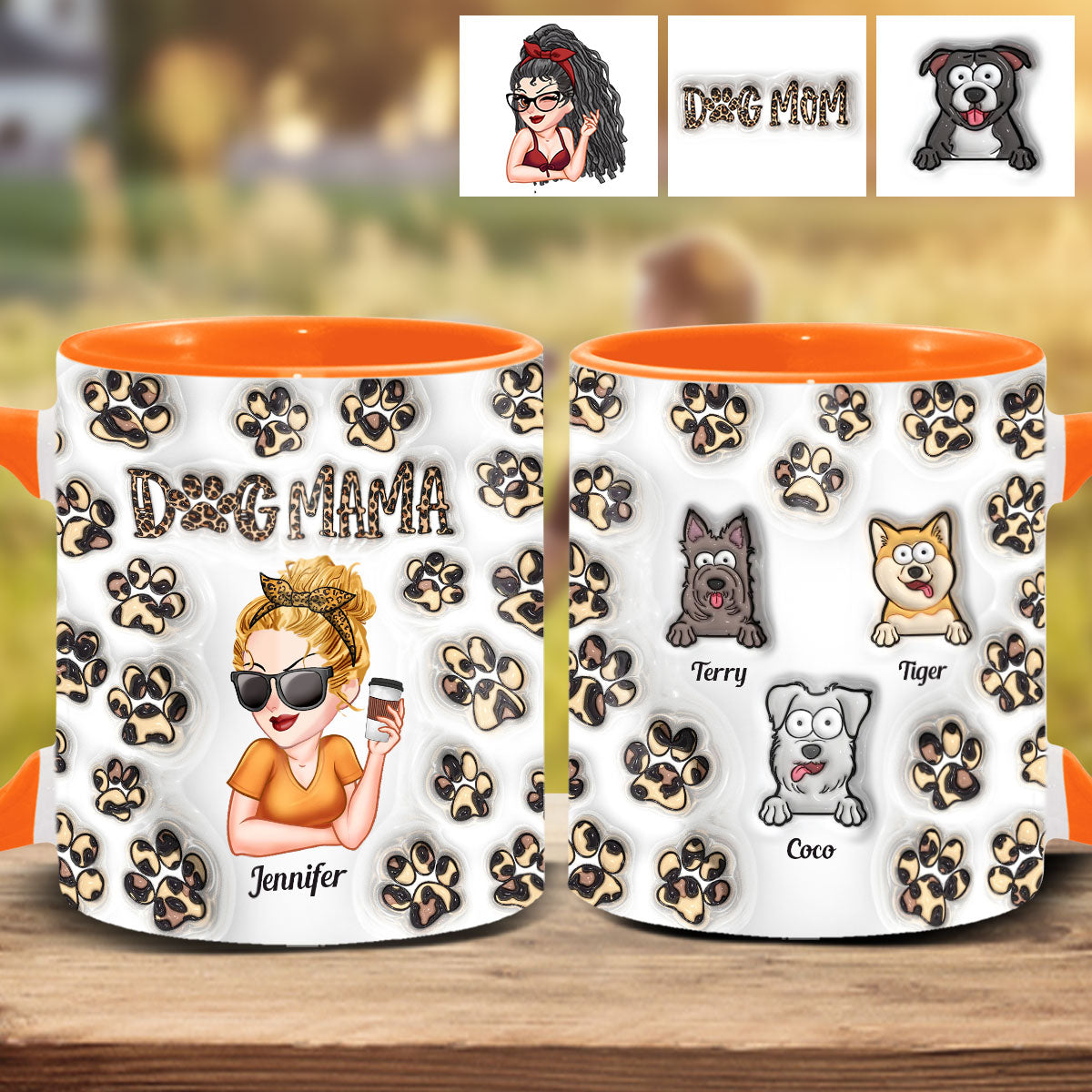 Baby Highland Cow Western Style - Personalized Dog Accent Mug