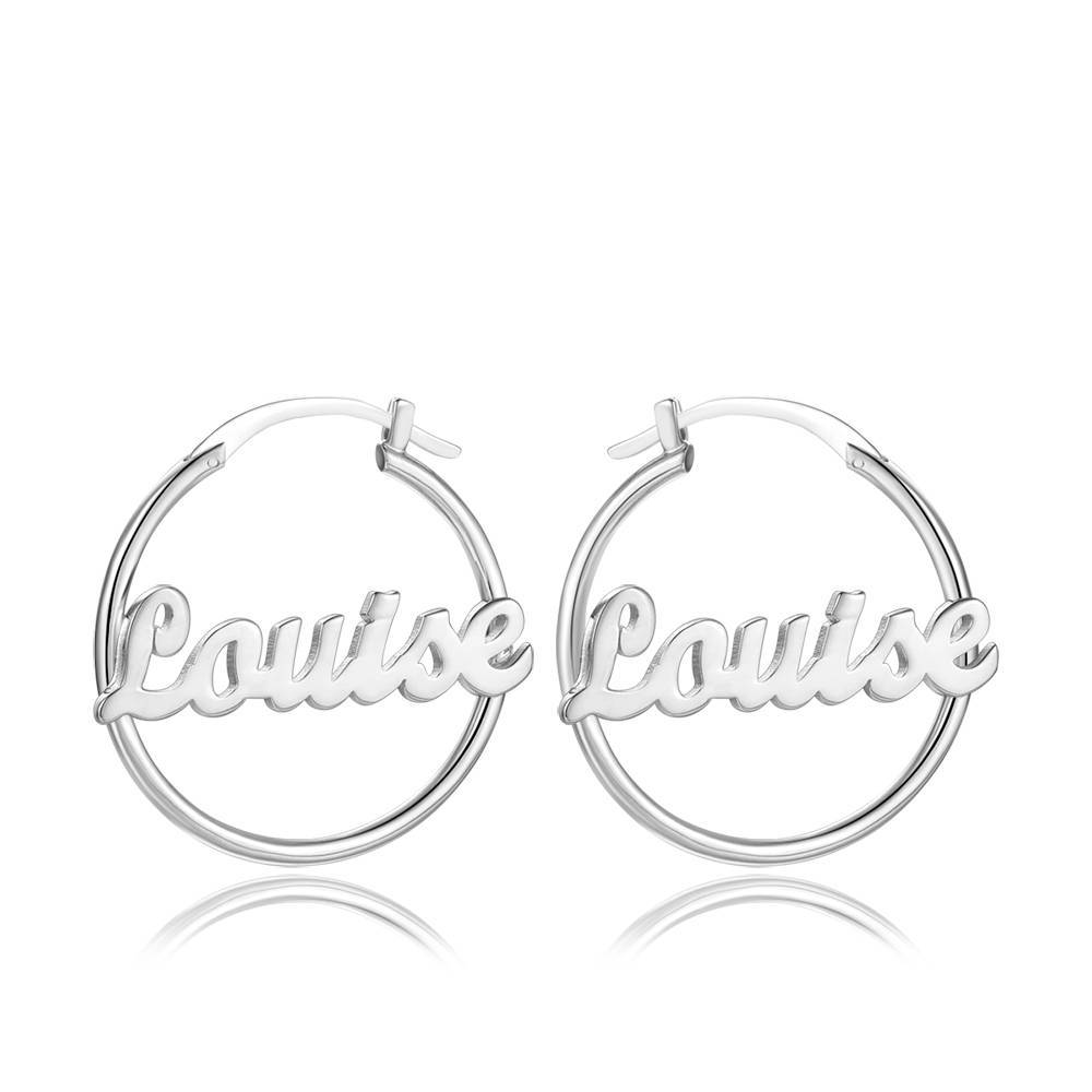 Any Text - Personalized Name Hoop Earrings