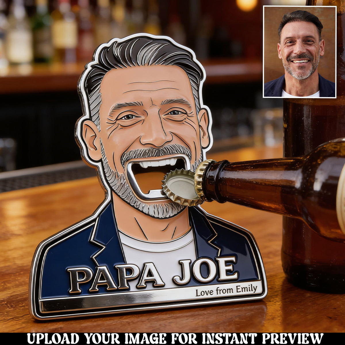 Funny Dad Papa Opener - Personalized Father Bottle Opener