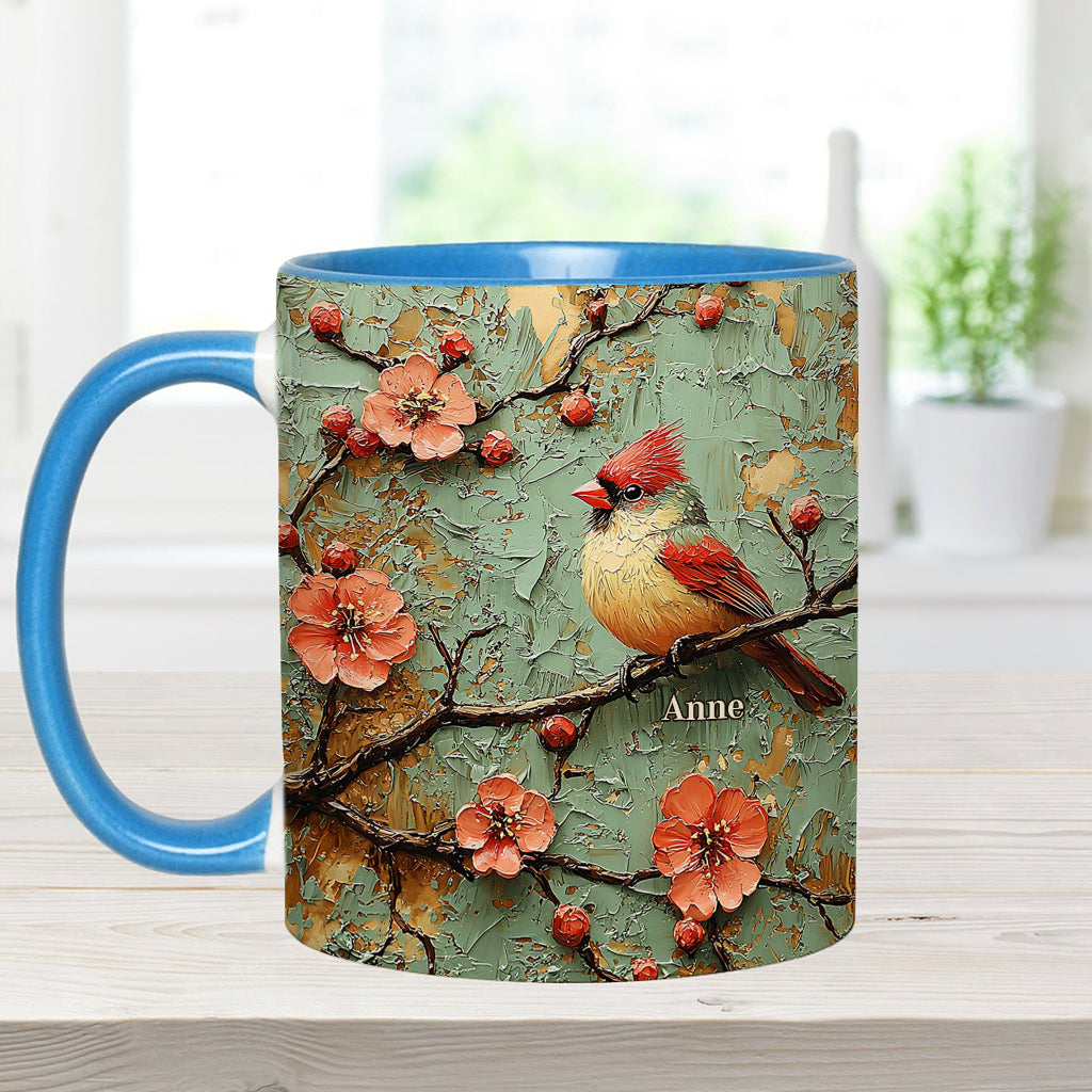 Beautiful Cardinals - Personalized Accent Mug