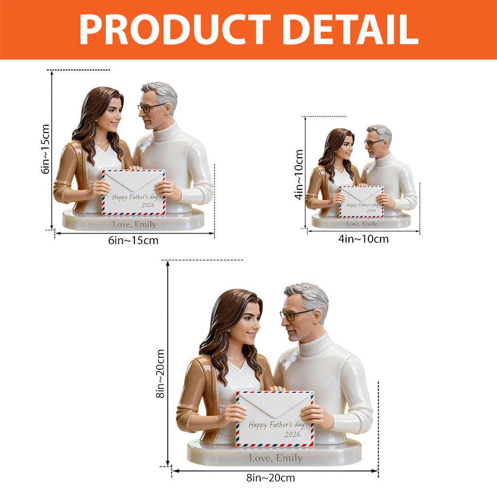 Letter For Dad Papa - Happy Father's Day - Personalized Father Custom Shaped Acrylic Plaque
