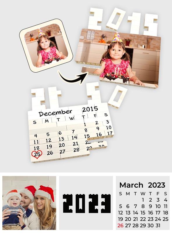 Any Photos - Personalized Photos Calender Brick
