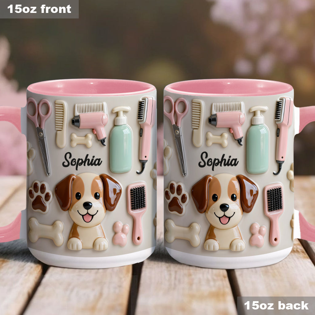 Best Dog Groomer - Personalized Dog Groomer Accent Mug & Coaster