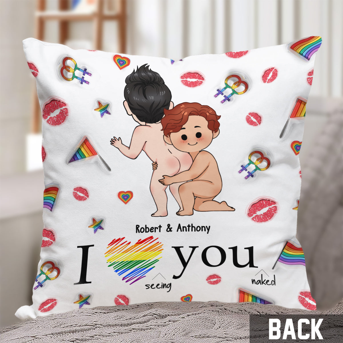 I Love You - Personalized LGBT Support Throw Pillow