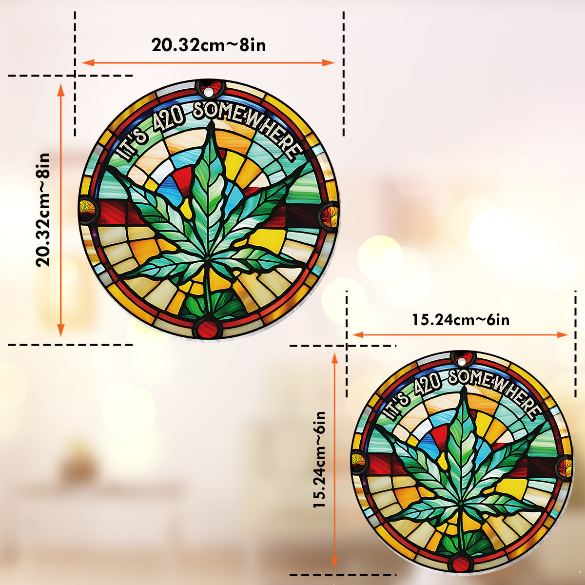 It's 420 somewhere - Personalized Weed Window Hanging Suncatcher Ornament