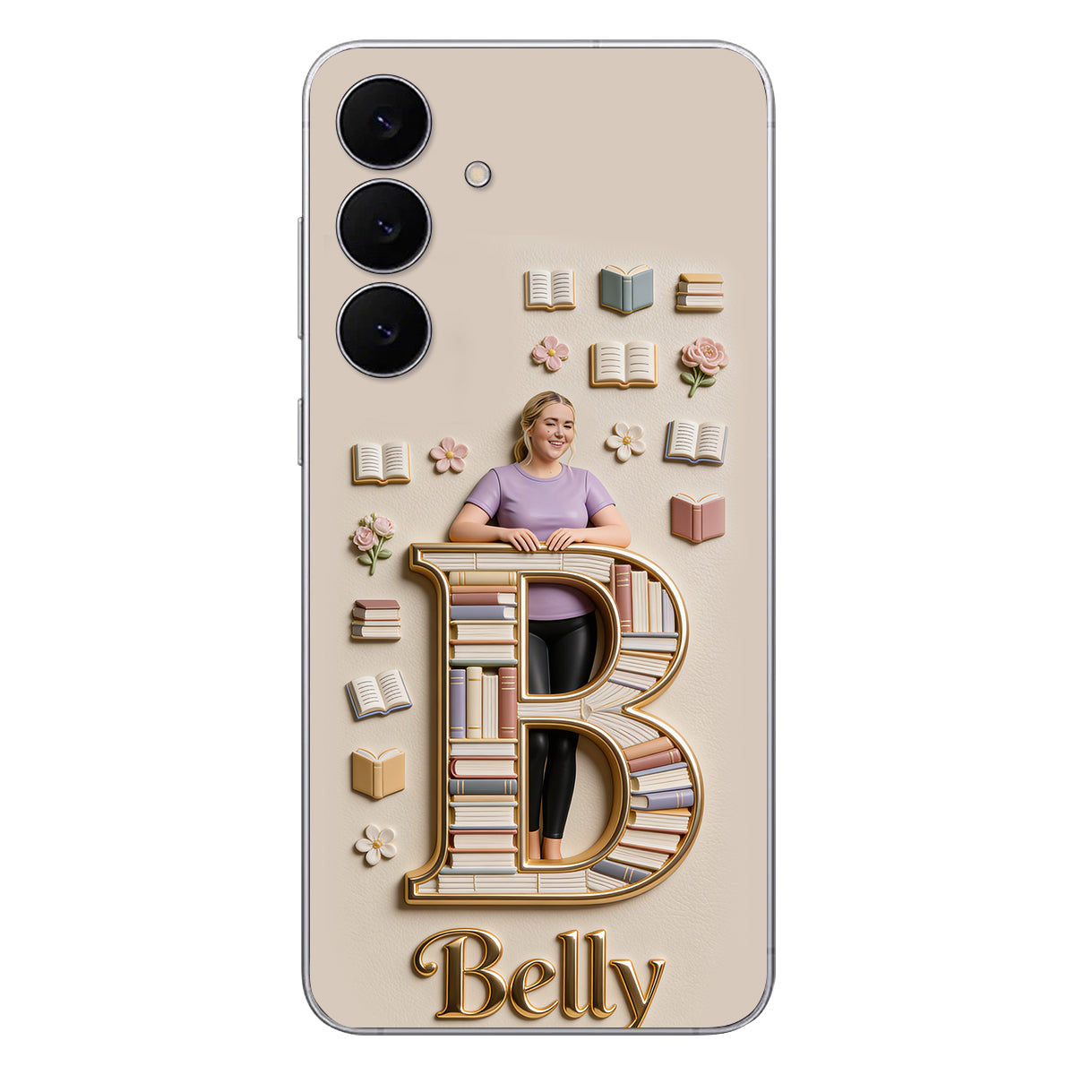 Book Lovers Gift - Personalized Book 3D Embossed Leather Phone Case