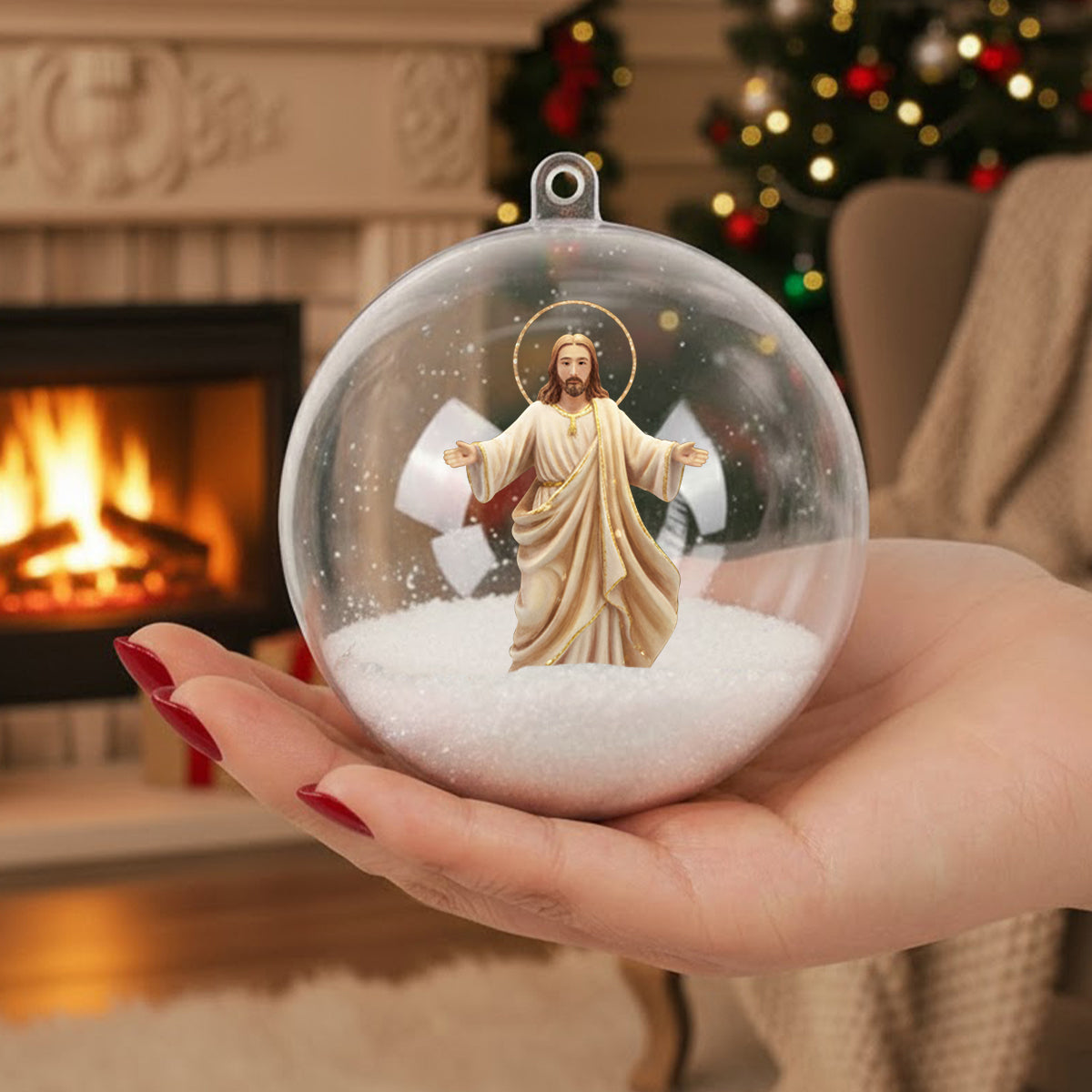Be Still And Know That I Am God - Personalized Christian Snow Globe Ornament With Bow