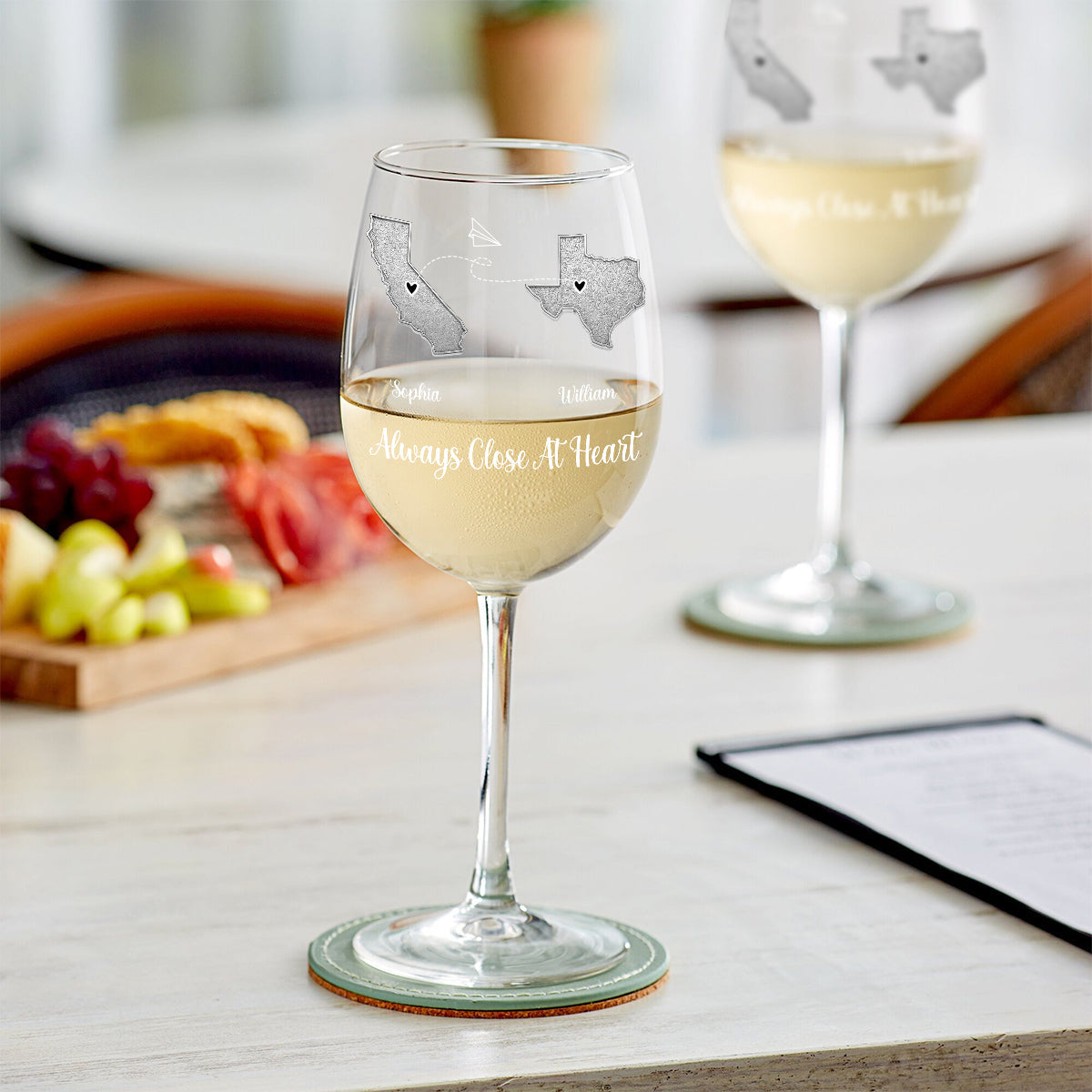 I Miss Your Face Custom Multi States Long Distance Relationship - Personalized Long Distance Wine Glass With Long Stem