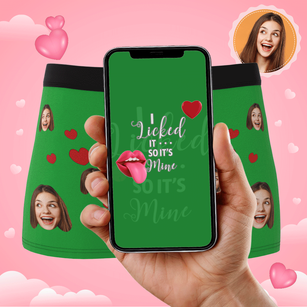 It's Mine Custom Wife Or Girlfriend Face Boxers AR View - Personalized Couple Men's boxer briefs