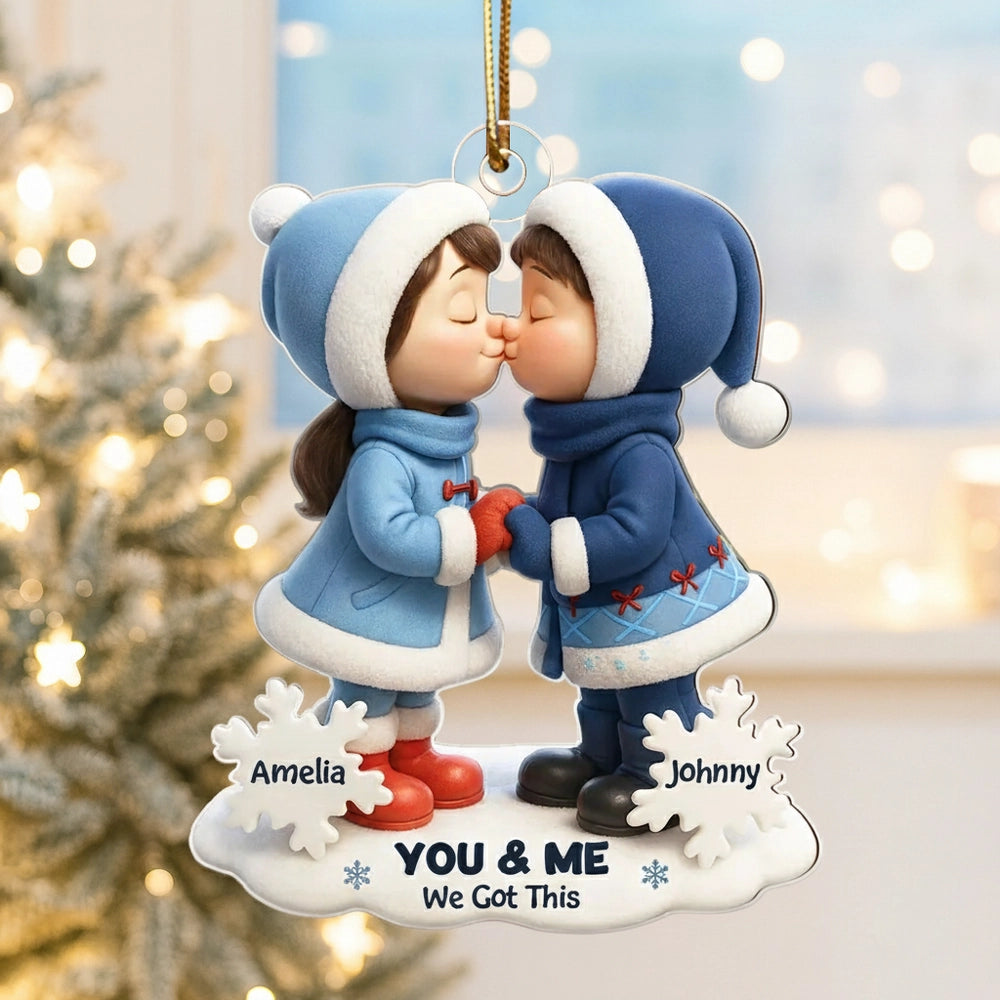 You & Me Acrylic Ornament – Cozy Christmas Tree Decor, Ideal Romantic Gift for Couples