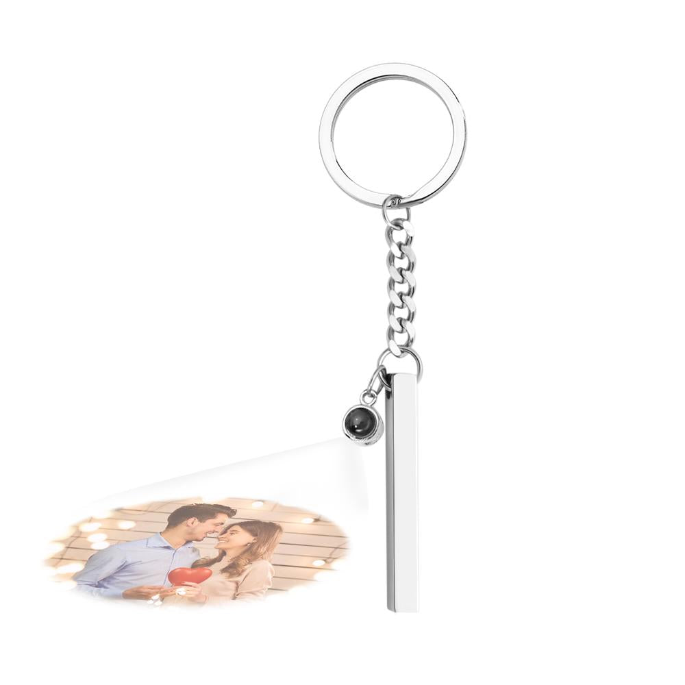 Custom Bar Vertical Cube Projection Keychain - gift for anyone, who lost a loved one - Personalized Keychain
