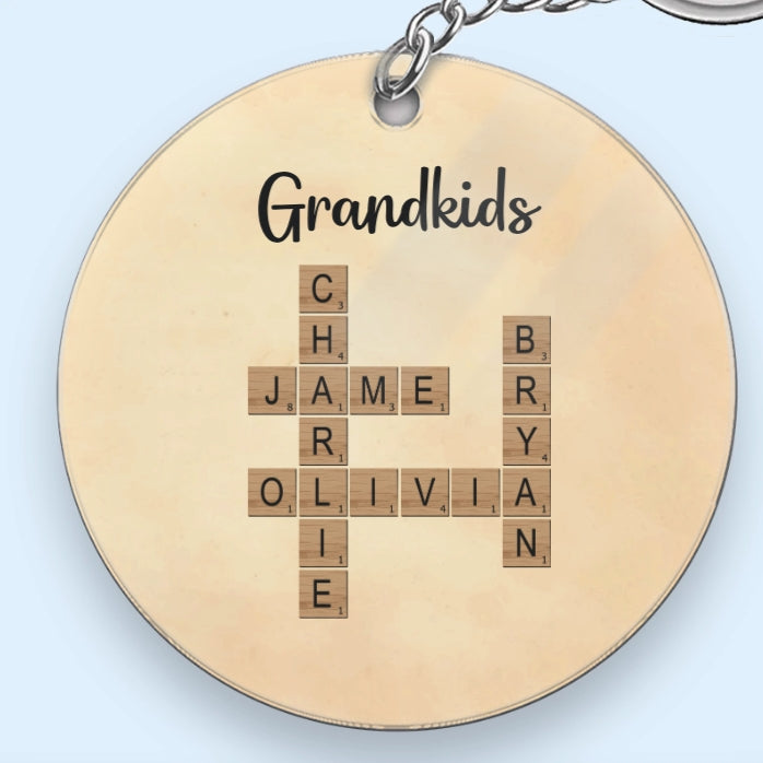 Personalized Grandkids Pillow - Custom Name Cross Plaque - Perfect Gift for Grandparents, Holiday Decor Keepsake