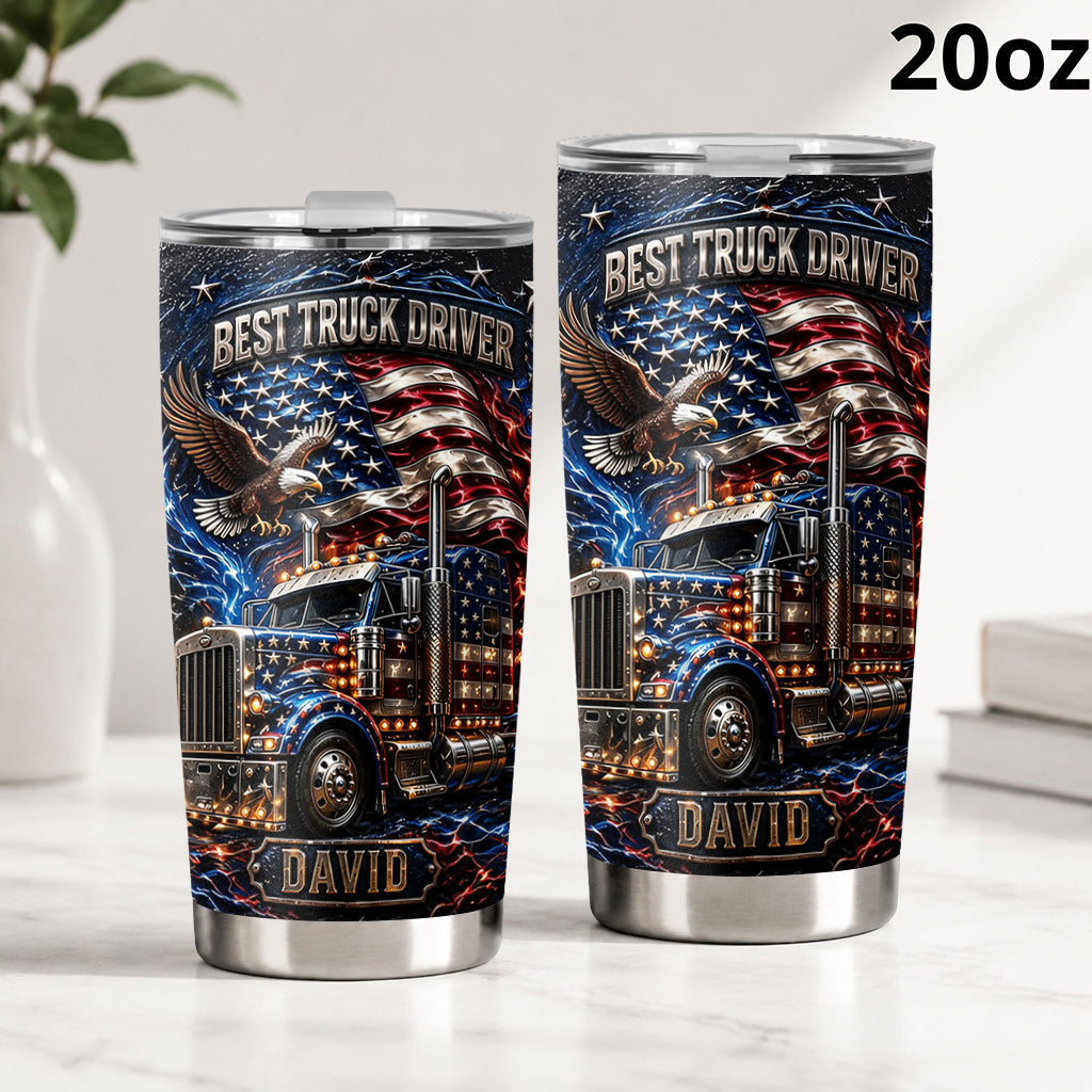 Best Truck Driver - Personalized Trucker Tumbler With Gift Box