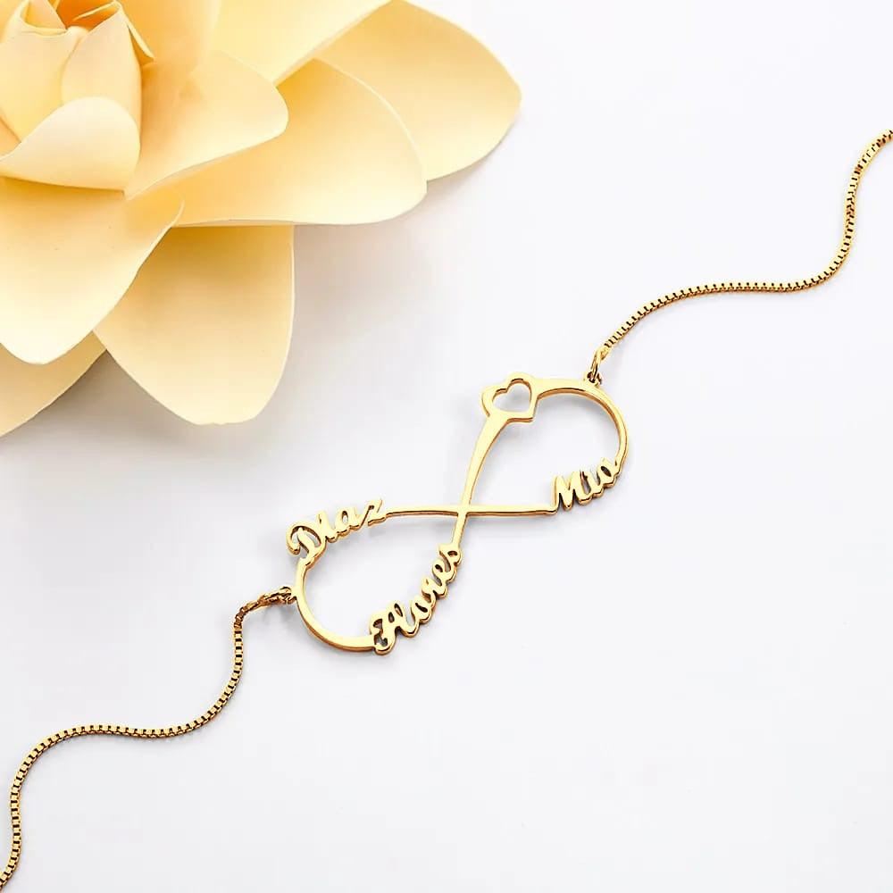 Personalized Three Names Infinity Necklace