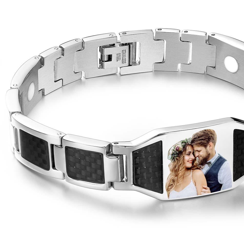 Any Photo - Personalized Photo ID Bar Men's Bracelet Bangle