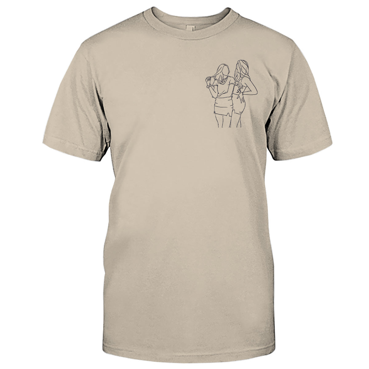 Custom Line Art - Personalized Daughter Embroidered T-shirt
