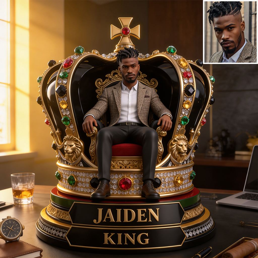 Custom Any Photo Black King - Personalized African American Custom Shaped Acrylic Plaque