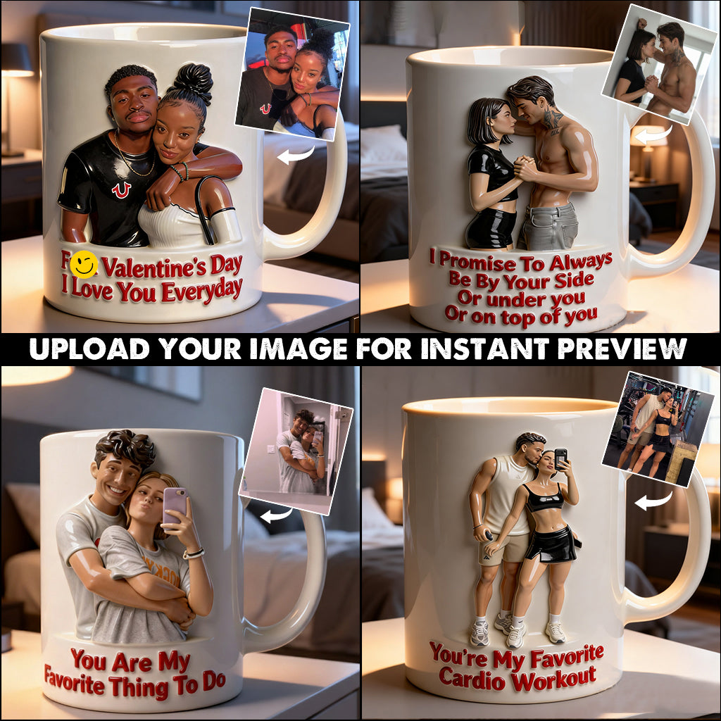 Custom From Any Photo - Personalized Spicy Couple Set Accent Mug with Acrylic Stirrers