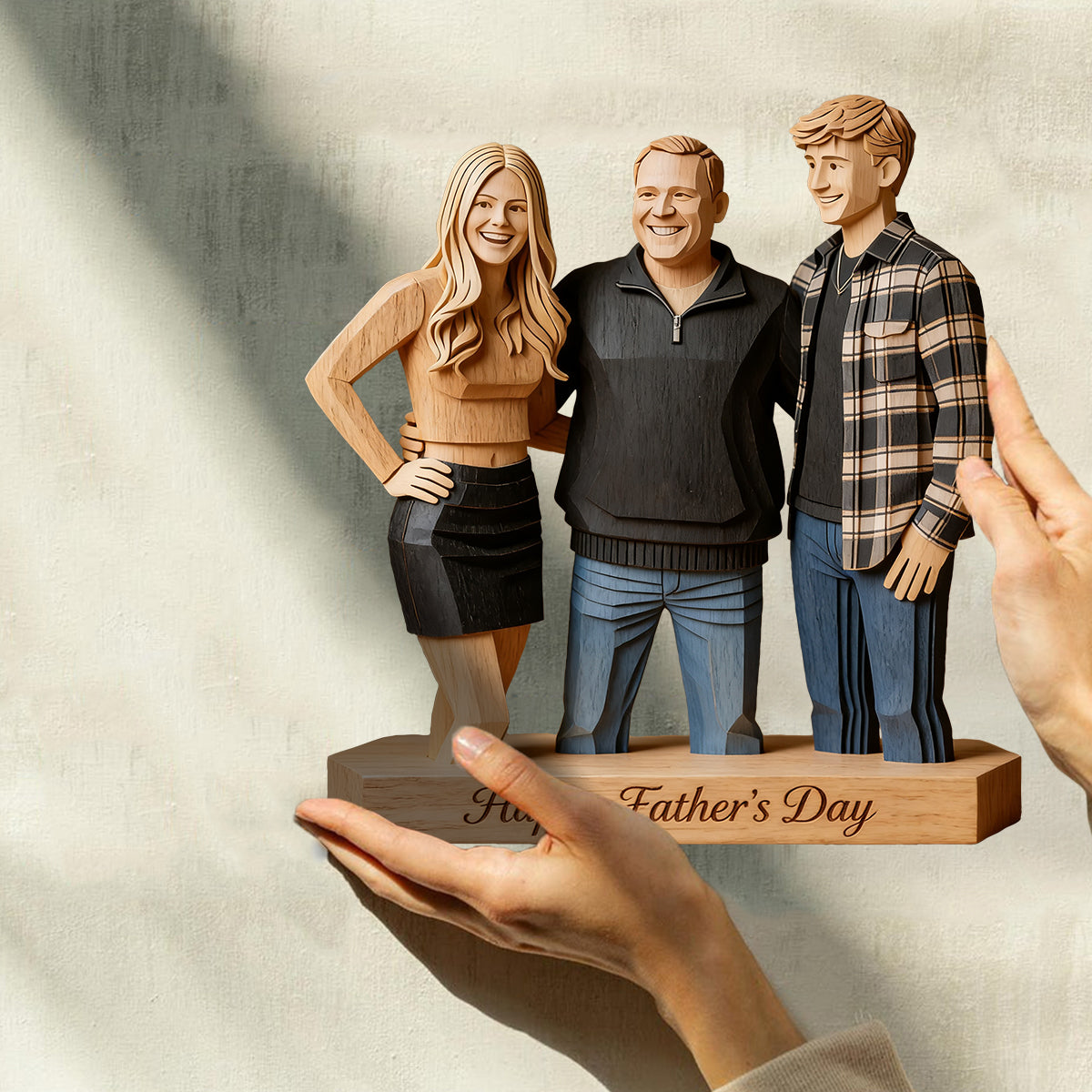 Custom Any Photo - Personalized Father Custom Shaped Wood Plaque
