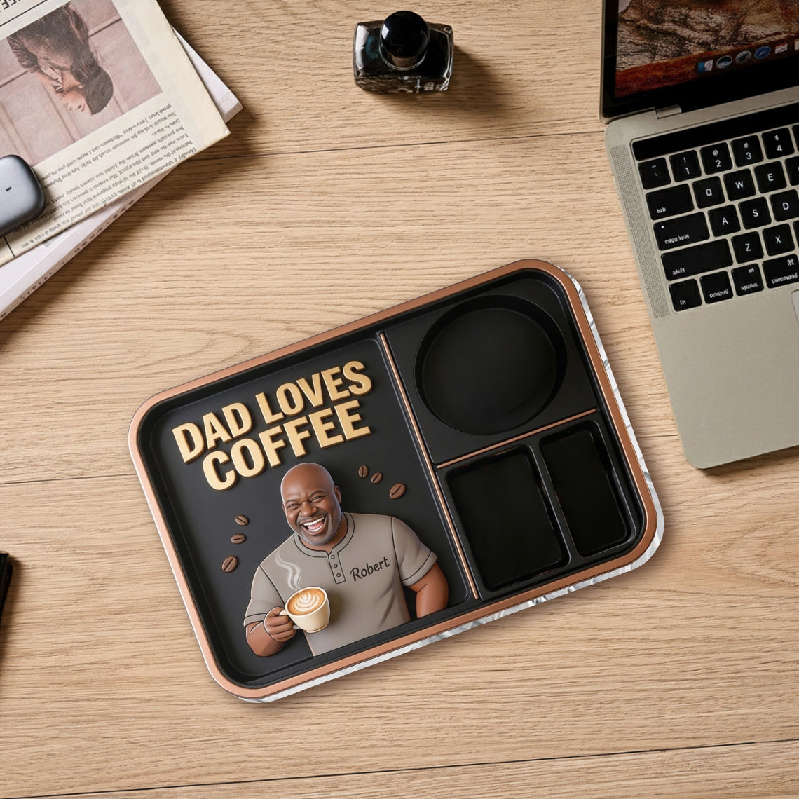 Dad Loves Coffee - Personalized Coffee Catch-All Tray
