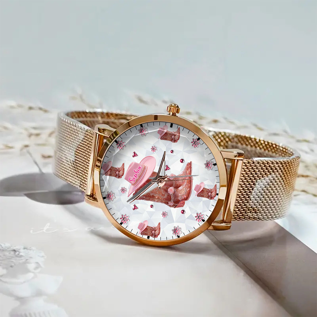 Floral Cowgirl - Personalized Cowgirl Women Hand Watch