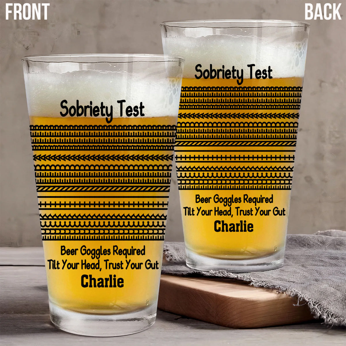 Beer Sobriety Test - Personalized Beer Beer Glass