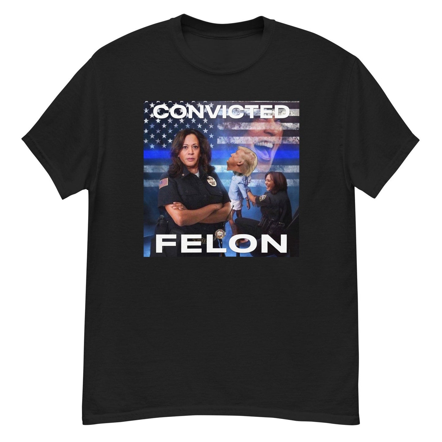 Convicted Felon Trump Shirt, Kamala Harris 45 President Felon 43 Counts Funny Meme T-shirt T-shirt & Hoodie