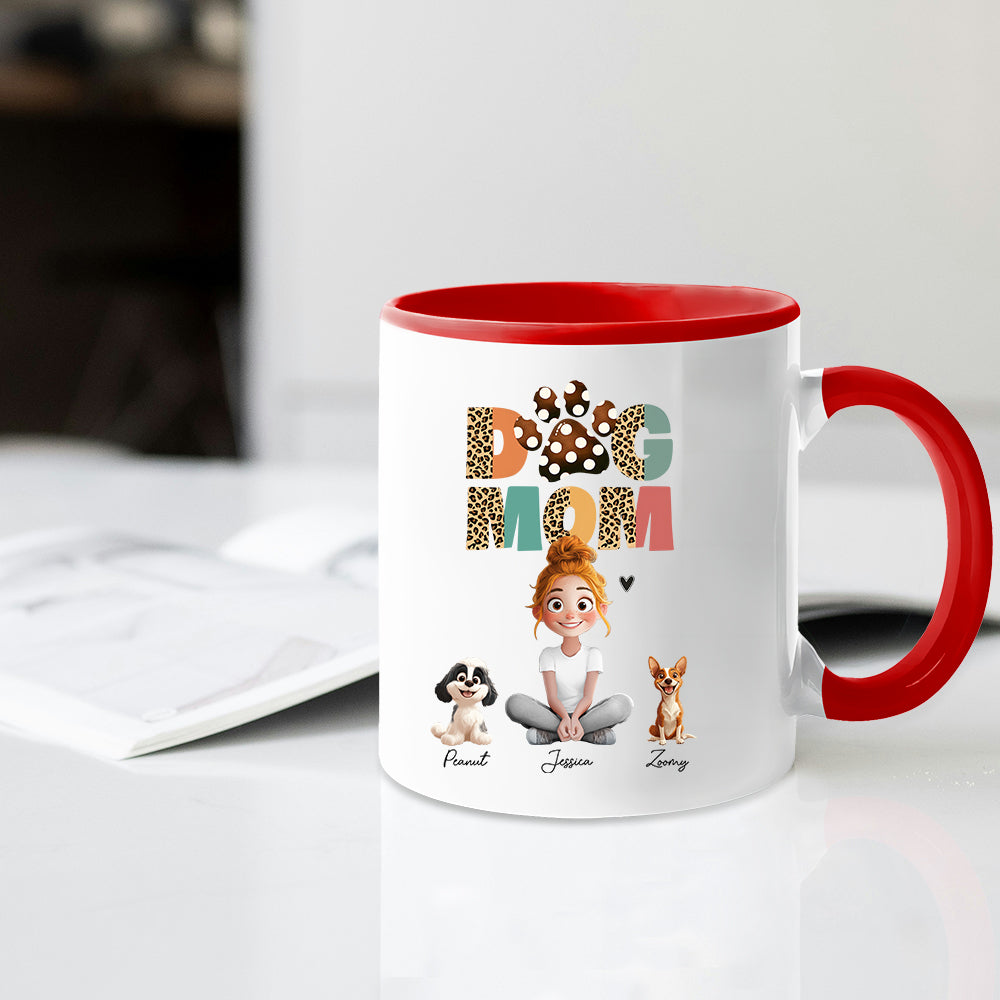 Cartoon Dog Mom as A Custom Engraved Crystal Car Hanger or as A Custom Car Hanger – A Unique Surprise for Mother's Day, Valentine's Day, or Pet Lovers